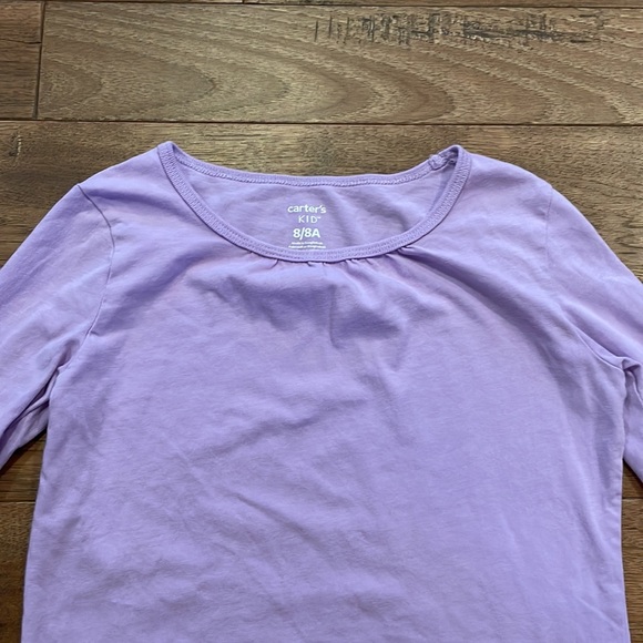 Carter’s Kid Long-Sleeve Purple T-Shirt - Size 8/8A - Picture 4 of 16